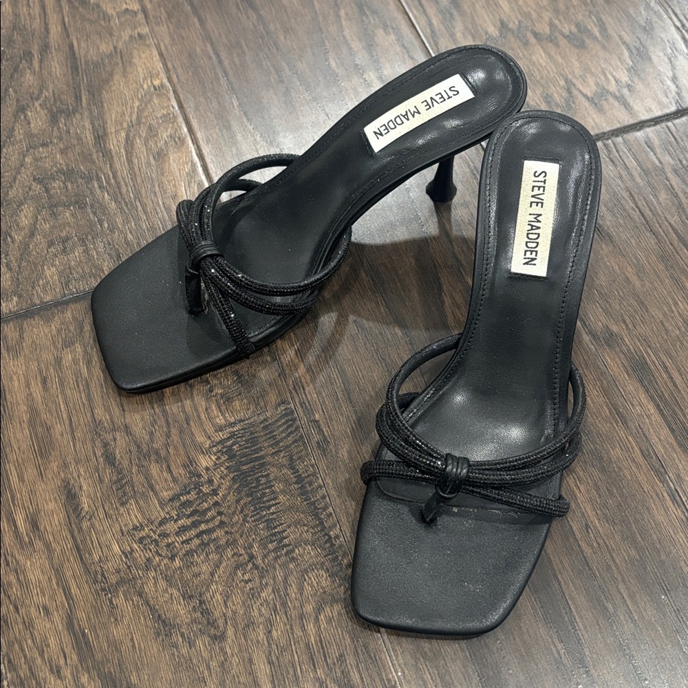Steve Madden Black Strappy Heels